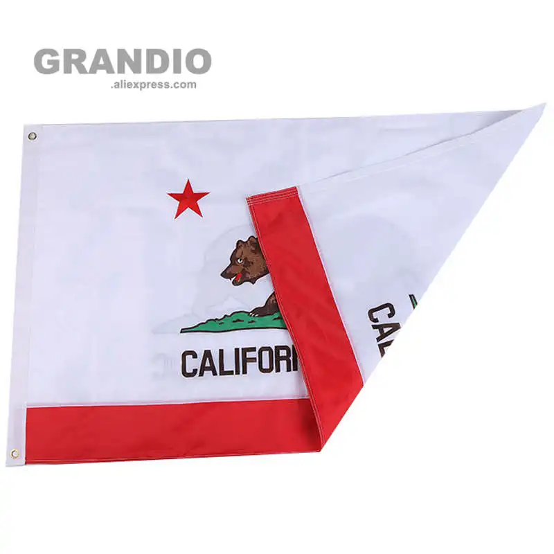 Вышитый Флаг Калифорнии США уличный водонепроницаемый нейлон 3x5 футов