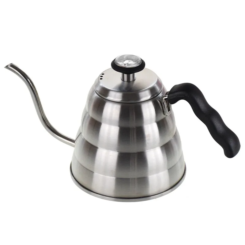 

1200ml Stainless Steel Fine Mouth Pot With Thermometer Hand Made Coffee Pot