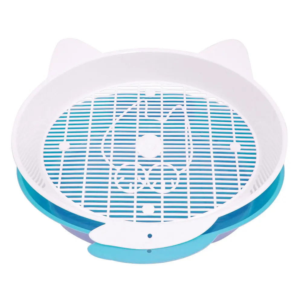 light blue Коробка для кошачьего туалета с поддоном, коврик пластиковый для домашних животных, туалет для кошек и кроликов для кошек, отсев кошачьего туалета - Цвет: light blue