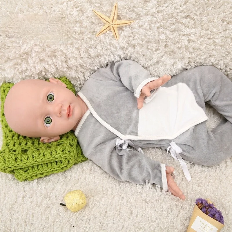 

Big Eyes Boy Handmade Silicone Reborn Baby Waterproof Doll 20"5000g Lifelike Reborn Baby Dolls Full Body Silicone