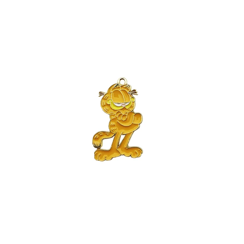 

10pcs Cartoon Cat Dog Enamel Charms Pendant Gold Base Metal Animals Bracelet Finding Fit DIY Earring Jewelry Accessory Ornament