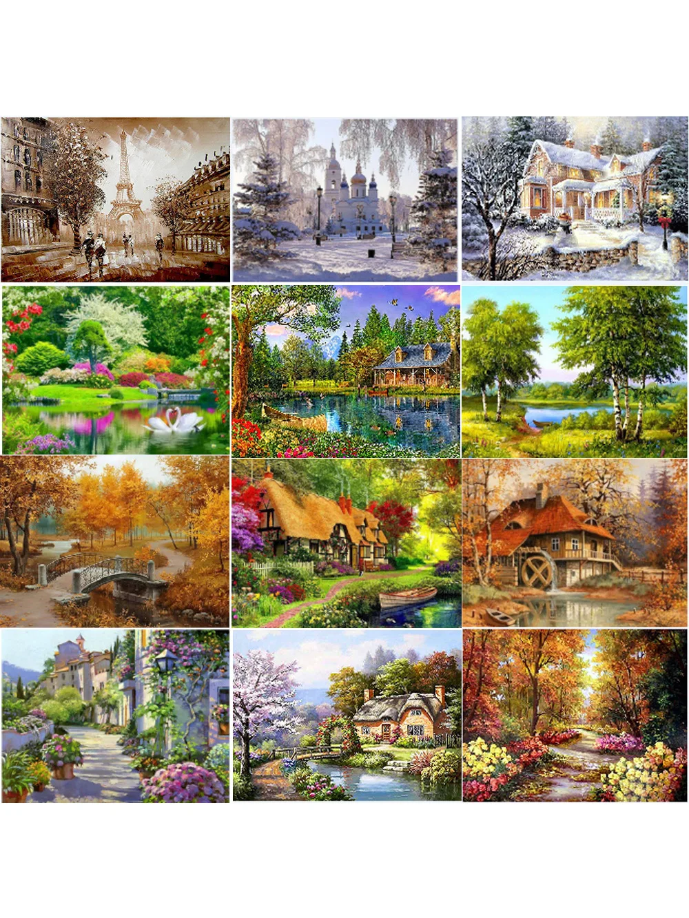 

5D diamond painting landscape painting snow animal horse DIY cross stitch paste diamond Mosaic pattern decorative painting home