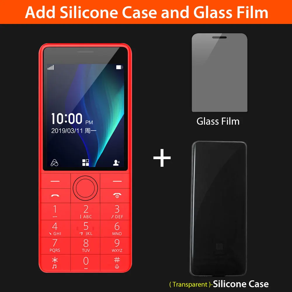Add Case and Film Xiaomi Qin 1S+ VoLTE 4G сеть Wifi 4G+ 512MB 2,8 дюйма 1480mAH bluetooth 4,2 инфракрасный пульт дистанционного управления gps Две sim-карты русский - Color: Add Case and Film