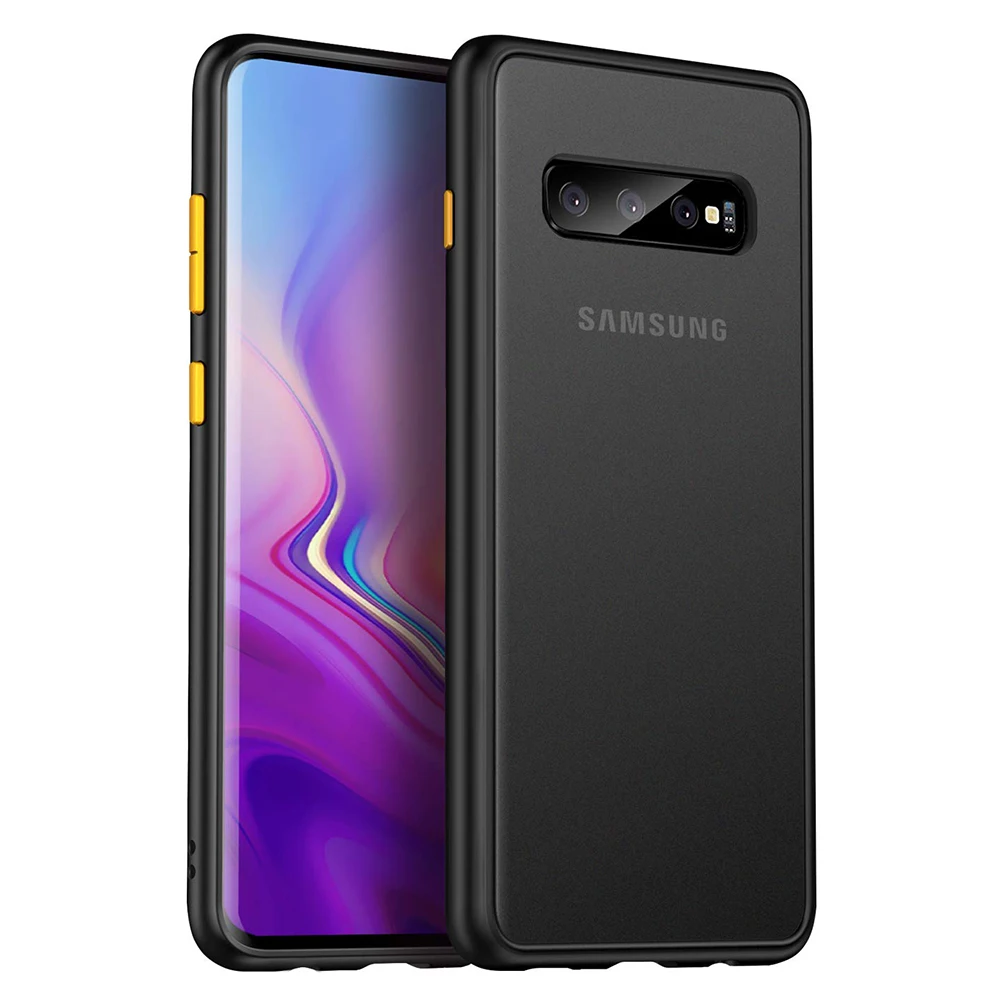 Противоударный чехол для Samsung Galaxy S10 Note 10 Plus Прозрачный матовый в Военном Стиле с