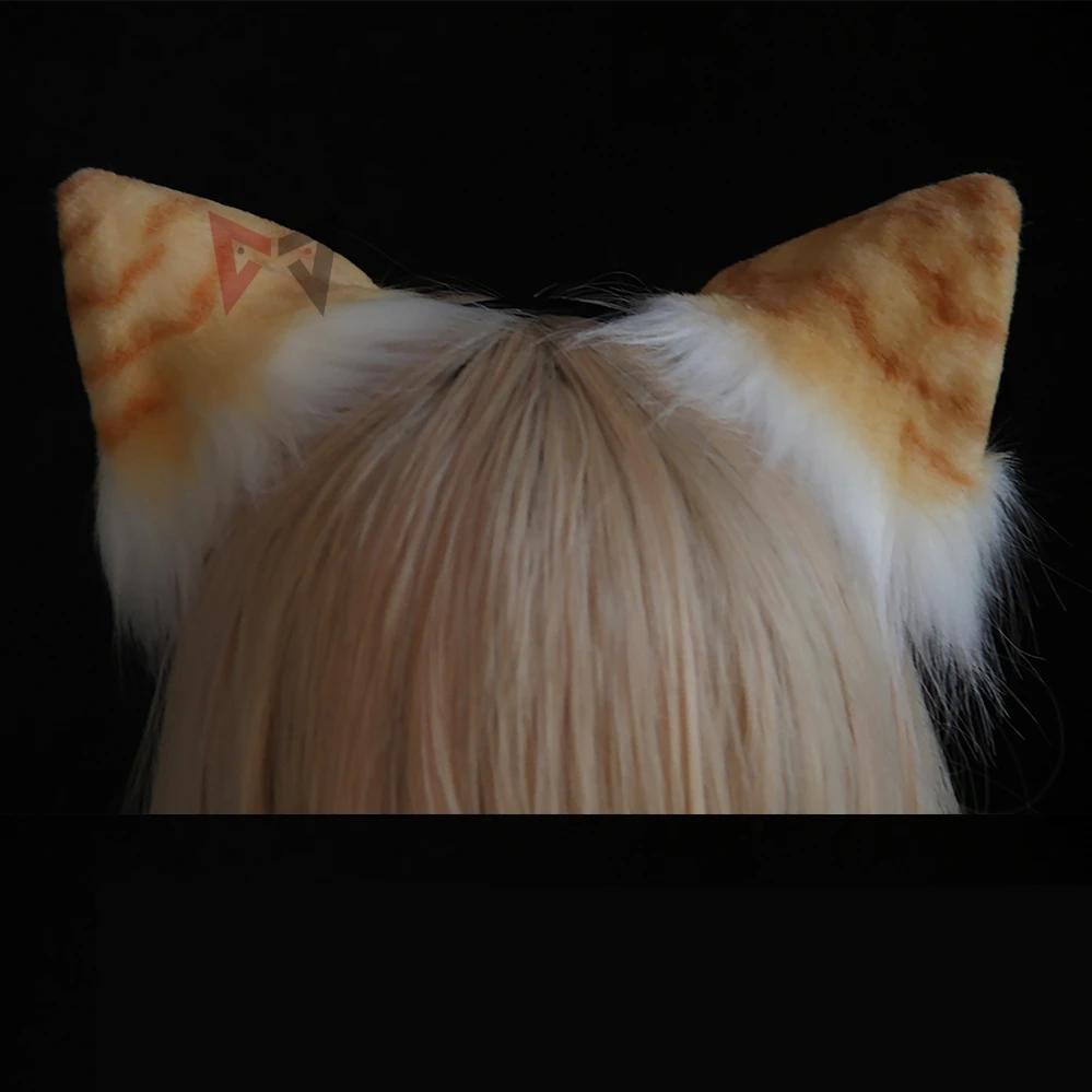 Ручная работа оранжевые кошачьи ушки обручи для волос заколка головной убор