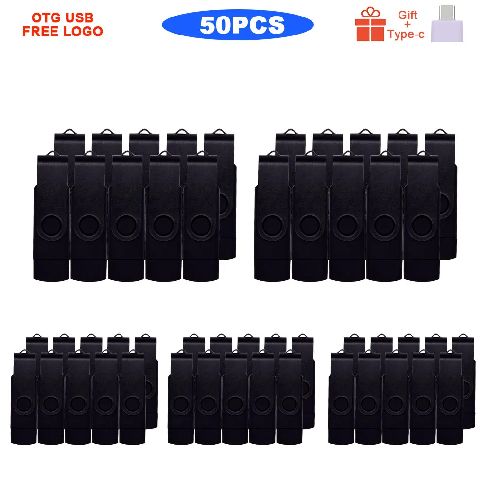 

50pcs/lot free logo High Speed type c USB 2.0 Flash Drives Pendrive usb 64GB 32GB 8GB 128GB Pen Driver Personalized Flash memory