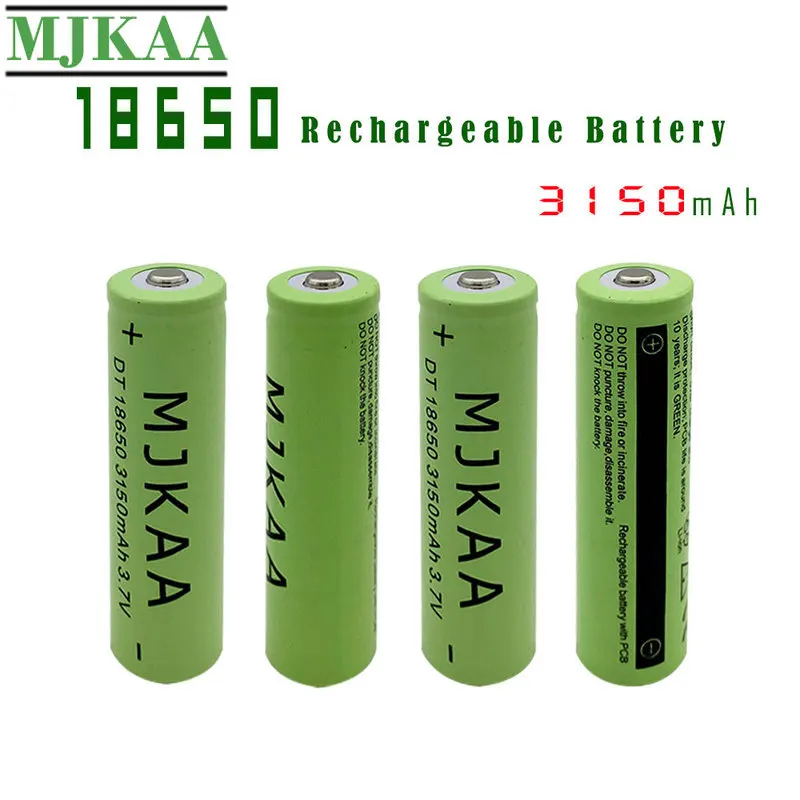 MJKAA 4 шт. 18650 3150 мАч литий ионная 3 7 В перезаряжаемая батарея Высокое качество