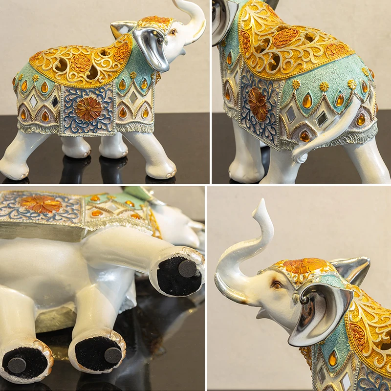 Креативное украшение в виде слона из смолы роскошная скульптура стиле ретро