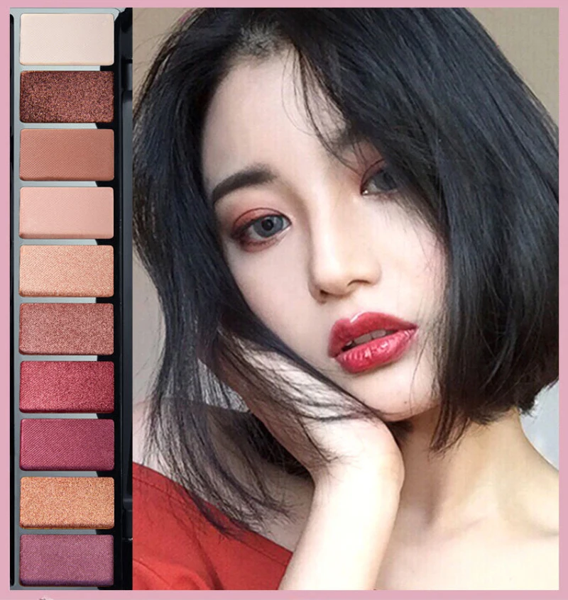 

10 Colour Matte Glitter Sparkle Eyeshadow Palette Creative Geometry Waterproof Lasting Makeup Pearl Eye shadow Set TSLM1