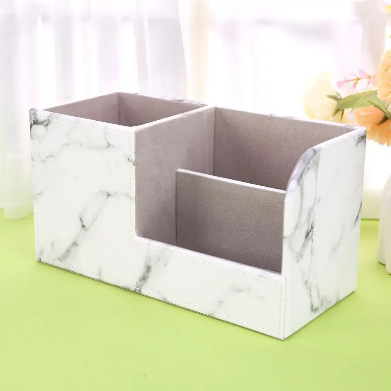 

Multifunction Marble Leather Desk Stationery Organizer Pen Pencil Holder Storage