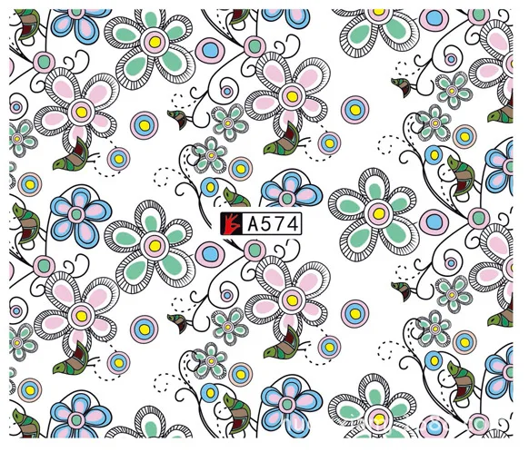 50 Sheets Nail Art Water Transfer Stickers Mixed Designs Beauty Flower Watermark On Nails Tips Decals Wraps Nail Art Tools