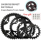 10464BCD передняя Звездочка 2426323842t сеть mtb двойнаяТройная Звездочка шатун для горного велосипеда зубчатая пластина