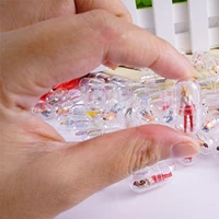 10pcs mini transparent capsule shell plastic pill container medince pill capsule color person splitters figurines doll machine