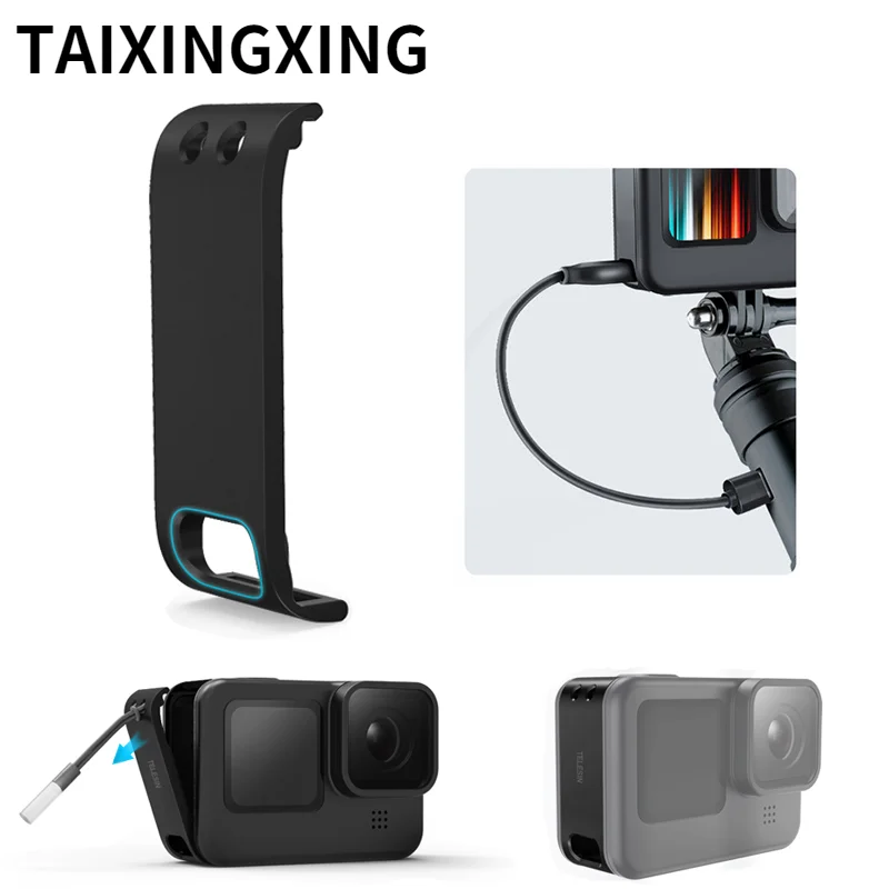 

For GoPro 9 Battery Side Cover Lid Removable Easy Type-C Charging Cover Port For GoPro Hero 9 Black