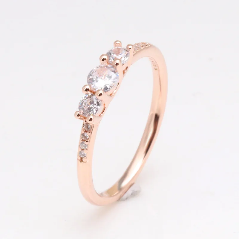 

Hot Authentic 100% S925 Sterling Silver Fairy Light Rose Gold Bright Elegant Ring Valentine's Day Gift