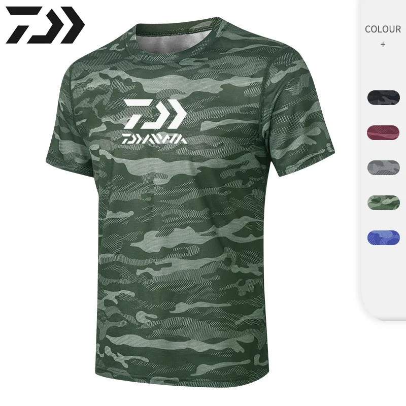 

Daiwa Fishing T Shirt Summer Man Fishing Shirts Camouflage Fishing Clothing Outdoor Sport Breathable Quick Dry Fishing Clothes