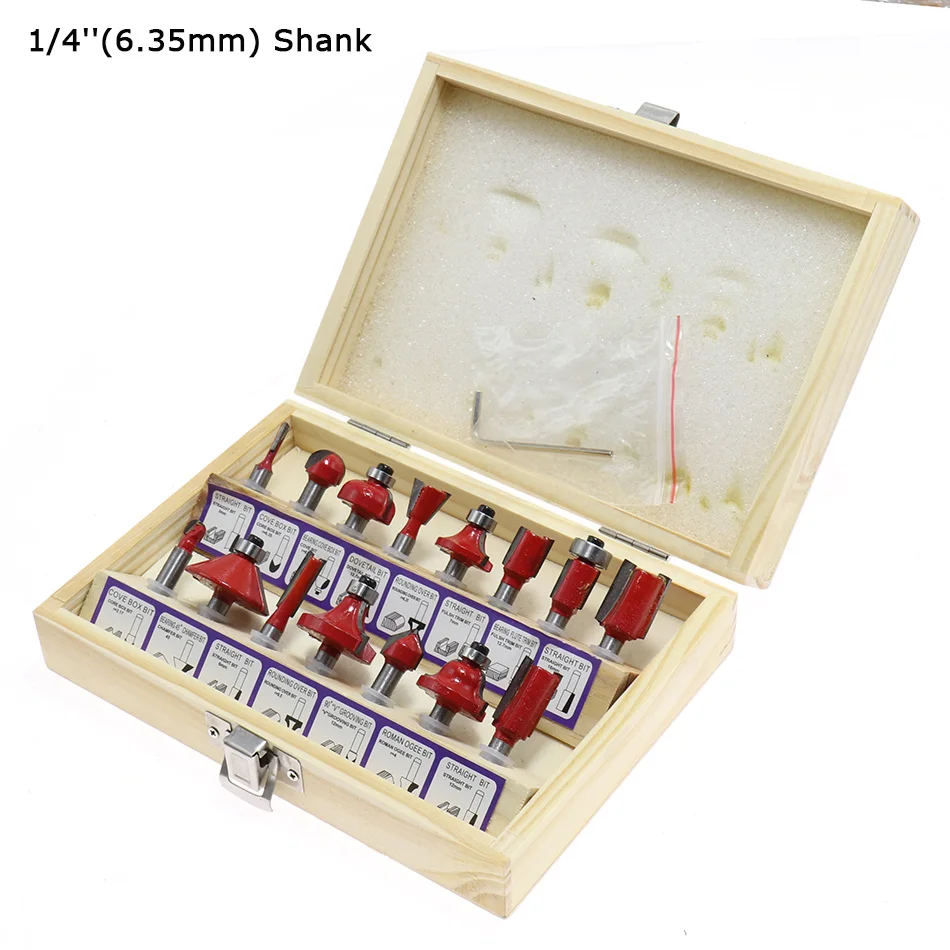 15pcs/Set 8mm Shank Woodworking Milling Cutters Carbide Router Bit For Wood Engraving Cutting Tools | Инструменты