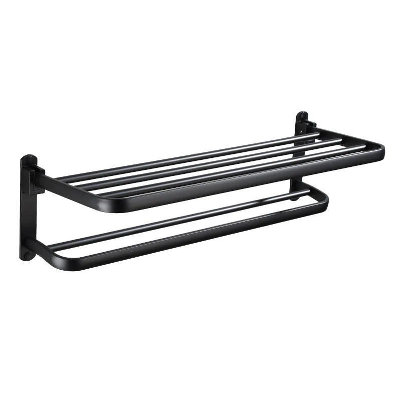 Черная вешалка для полотенец вместительная алюминиевая хранения в европейском