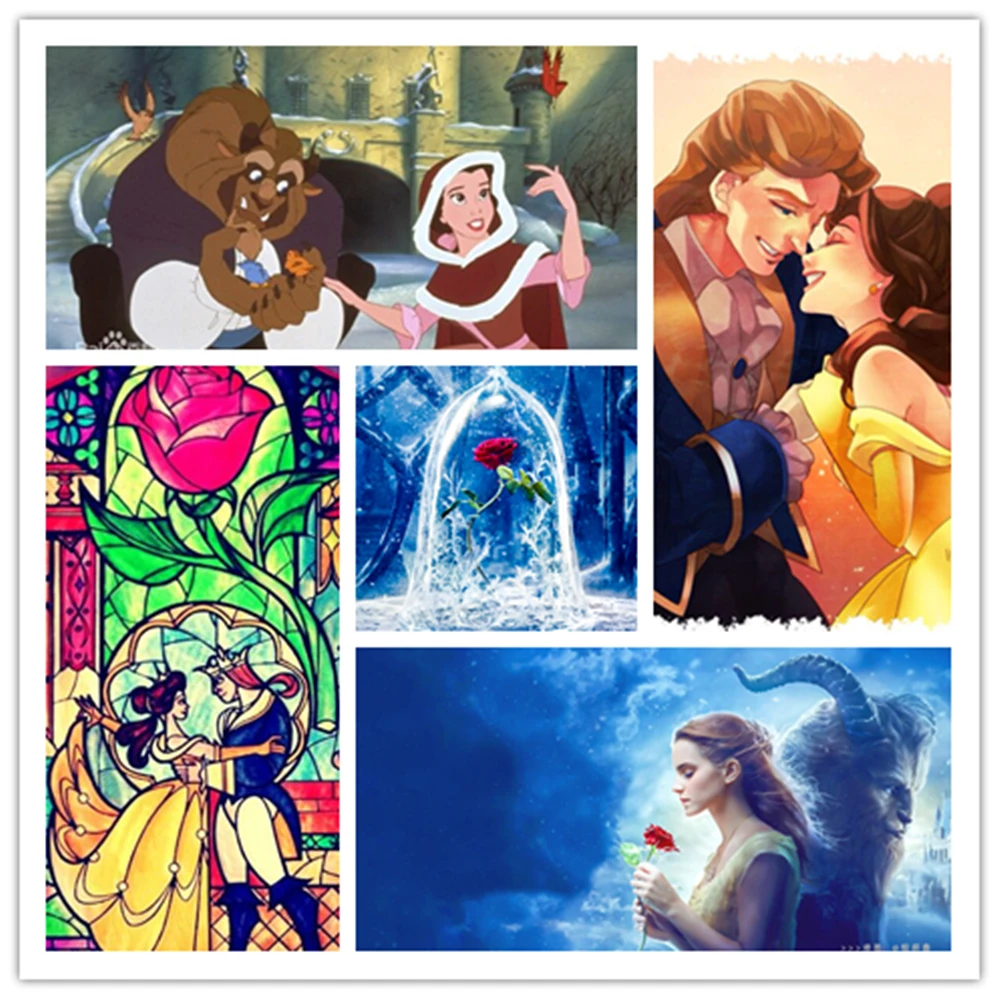 

Disney Anime Beauty and The Beast Wall Art Canvas Painting Nordic Posters and Prints Wall Pictures for Living Room Decoration