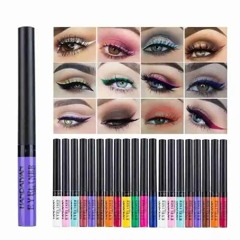 

12 Colors Matte Eyeliner Liquid Waterproof Easy To Liner Make Blue Colorful Red Green Eyeliner Brown Up Eye Liner Wear E9A8