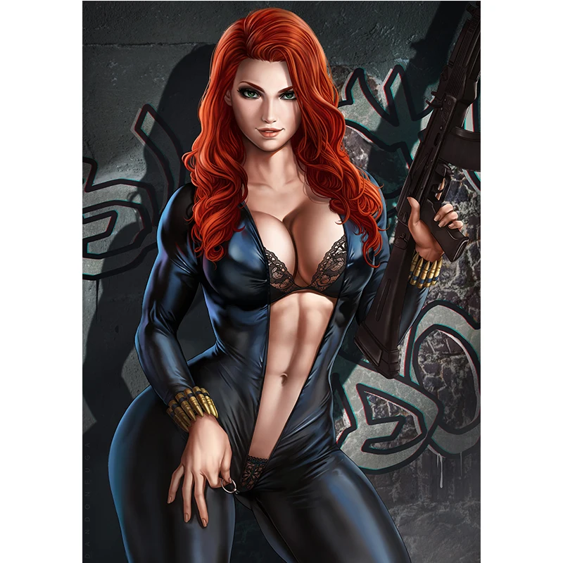 

Sexy Red Hair Women Warrior with Jacket Canvas Paintings Custom Print Game Movie Anime Fan Art Posters Wall Pictures for Room