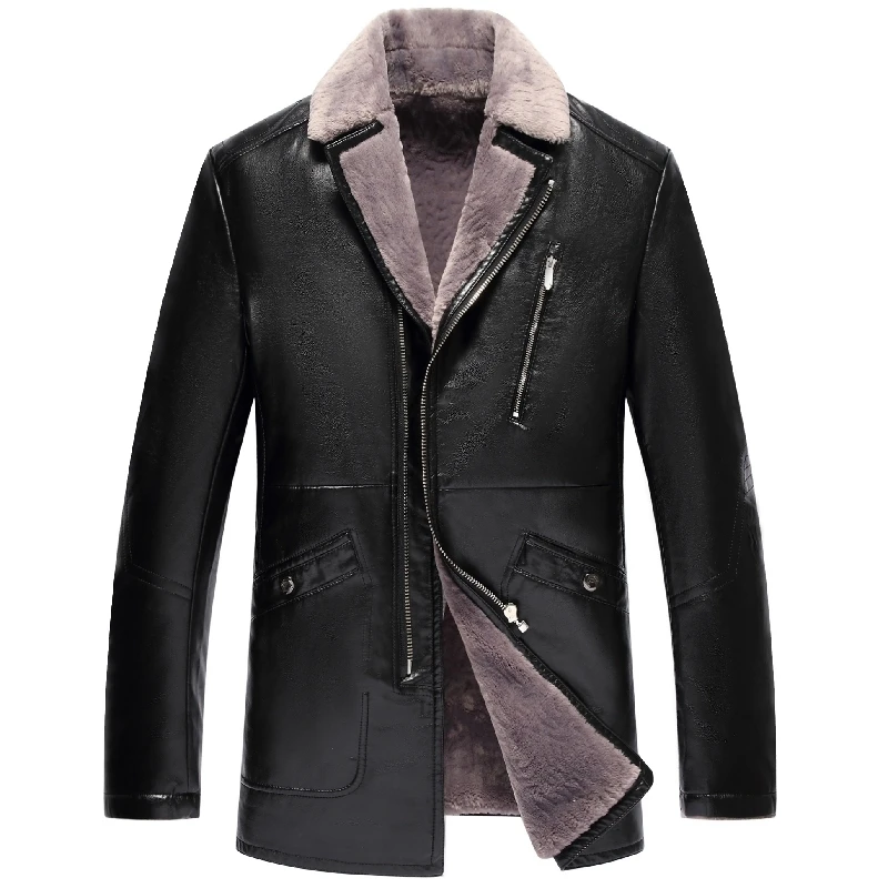 Зимняя Толстая кашемировая куртка большого размера для мужчин среднего возраста