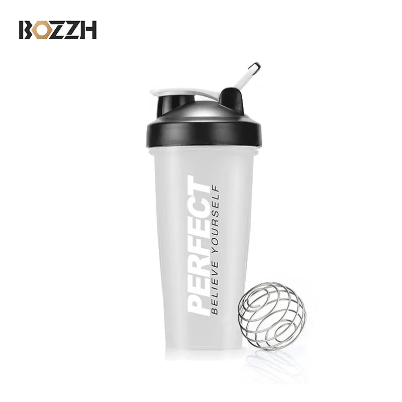 BOZZH 600 мл Новый дизайн, спортивный шейкер бутылка, шейкер для протеиновых порошков в тренажерном зале, миксер, бутылка для напитков на открыт...