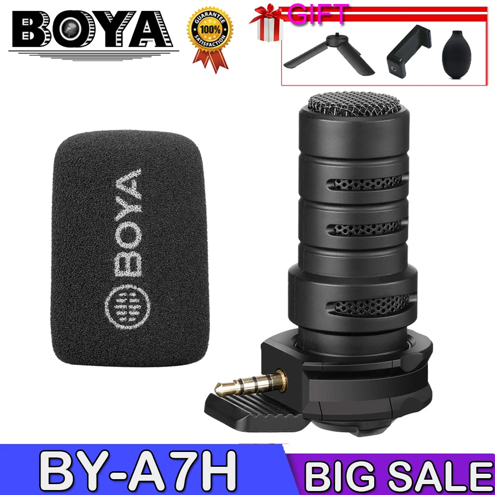 BOYA BY-A7H TRRS кардиоидный мини-пистолет форма направленного микрофона для