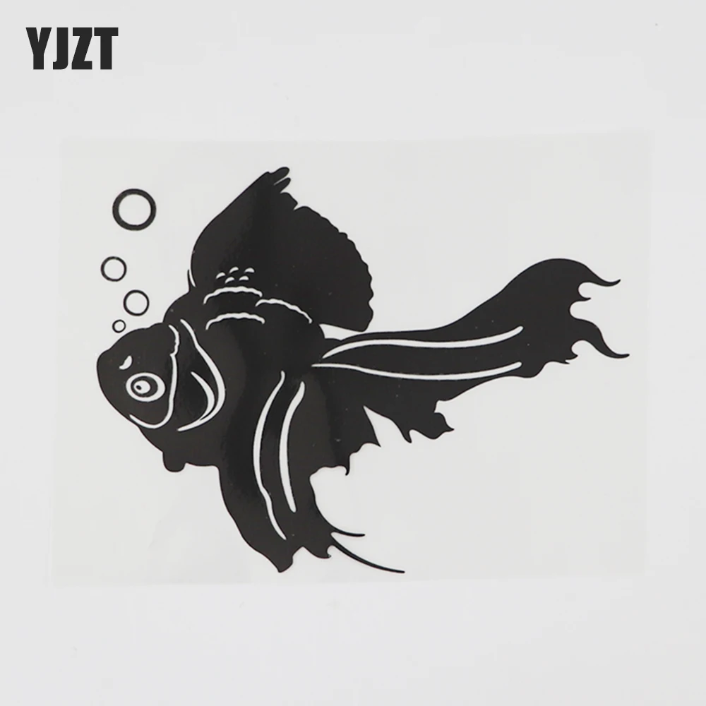 

YJZT 14,8 см × 11,4 см виниловые автомобильные наклейки с золотыми рыбками 13D-1186