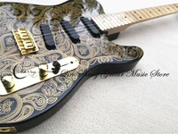 custom ordering 6 string electric guitargold pattern veneersss pickupsfixed bridgegold buttonstel guitar