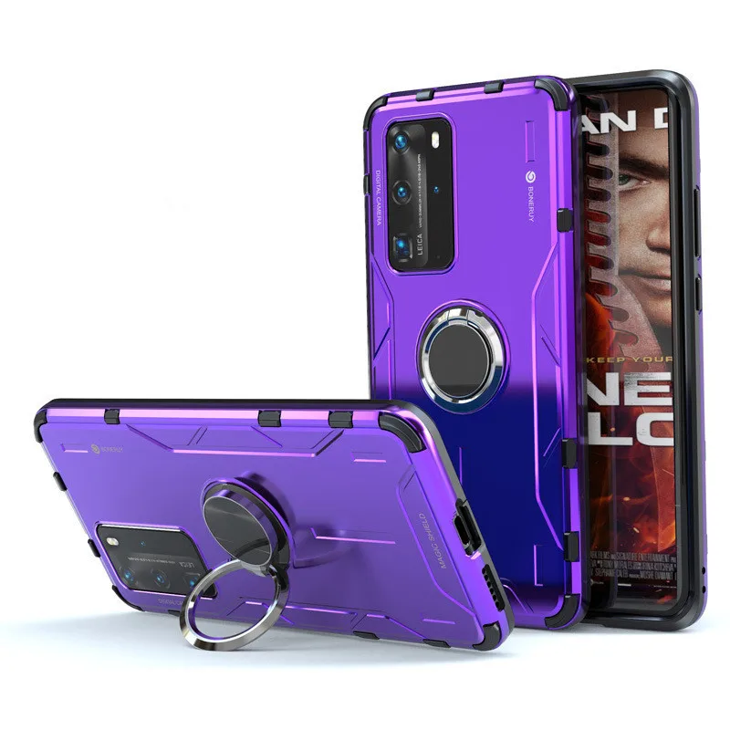 

Cool Magic Shield Metal Phone Case for Huawei P40 Lite P30 Pro Shockproof Ring Bracket Armor Coques for Huawei P40 Mate 30 Pro