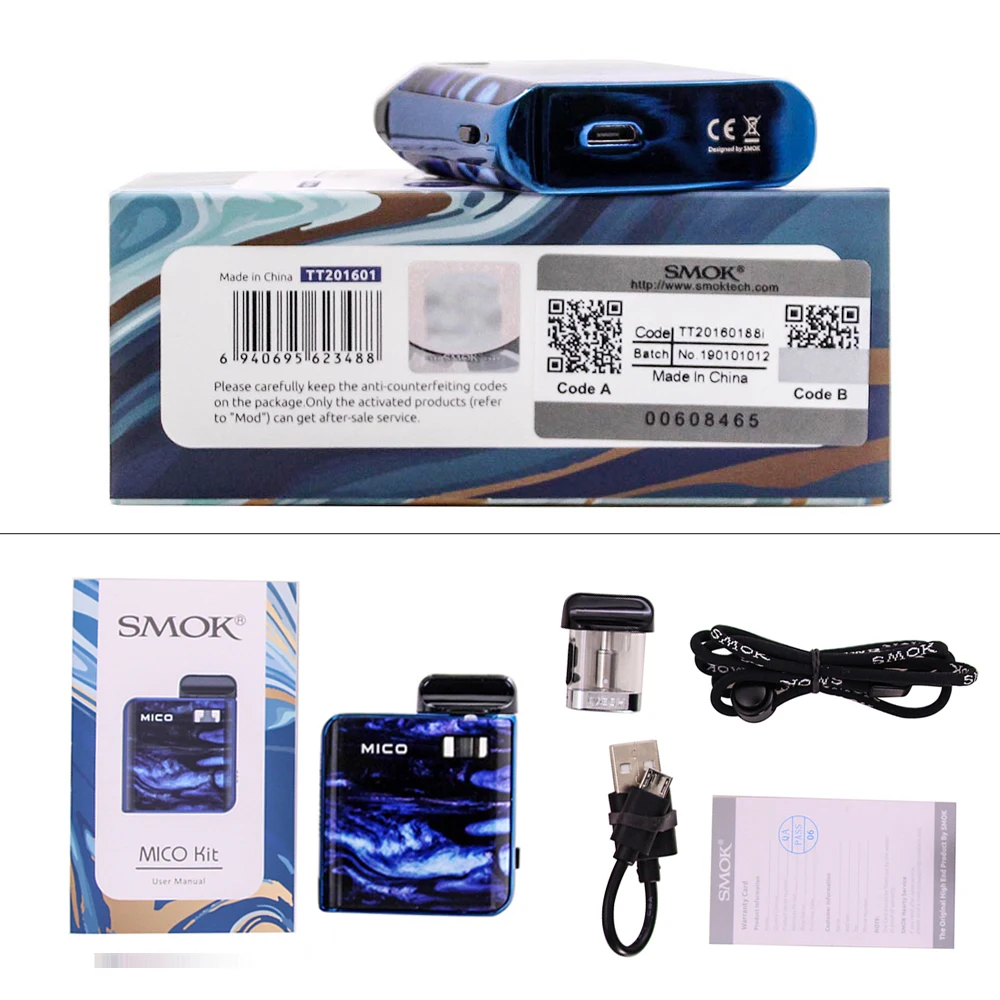 Оригинальный набор SMOK Mico 700 мАч вейп электронная сигарета с 1 7 мл Pod Форсунка