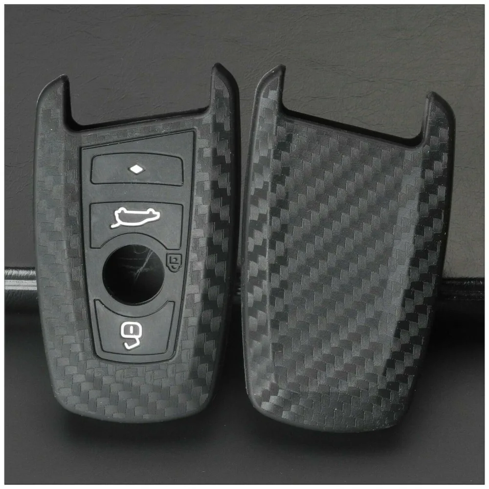 Силиконовый чехол для ключей из углеродного волокна BMW 520 525 730li 740 118 320i 1 3 4 5 7 Series X3
