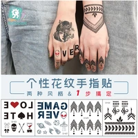 waterproof temporary tattoo stickers personalized letters finger stickers fashion hand tatoo sticker jewelry body art face tatto