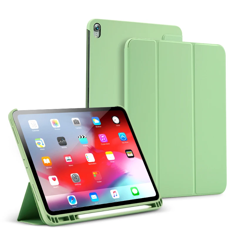 

Чехол для нового iPad 9,7 дюйма 2018 2019 mini 5 Pro 11, мягкая задняя крышка из жидкого силикона, кожаный смарт-чехол с автоматическим спящим режимом