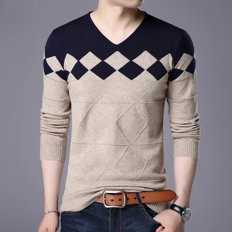 Мужской Хлопковый свитер, повседневный вязаный свитер в полоску, одежда для мужчин, M009, 2021 от AliExpress WW