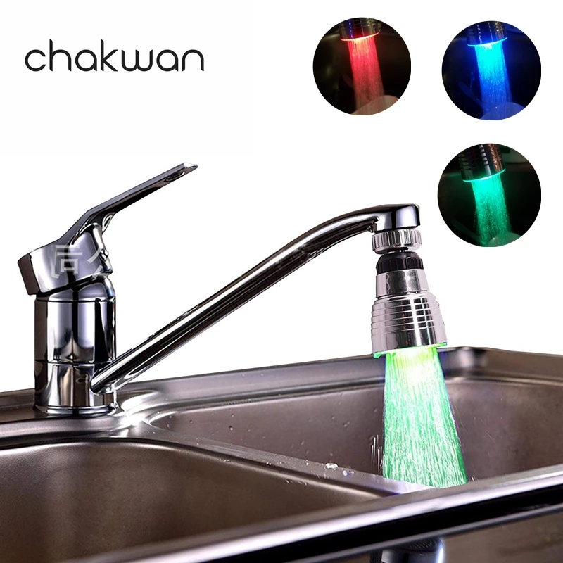 Поворотный кран сопла 360 градусов Поворот Температура управления светодиодный