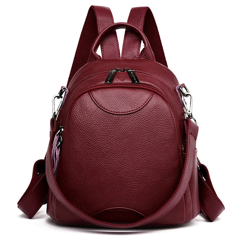 

High Quality Ladies Travel Bagpack Sac A Dos Women Leather Backpacks School Bags for Girls Preppy Mochila Feminina Shoulder Bags