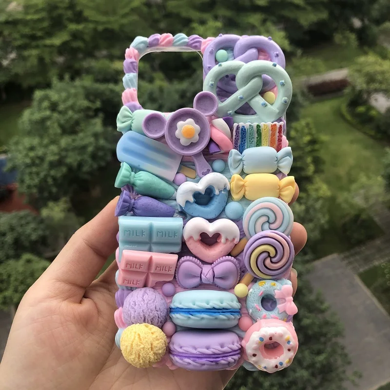 

Handmade Case For iPhone 12/11 pro max 3D Simulation Candy Phone Cover Xsmax/XR/8/7/6s plus Cream Shell Couple girlfriends