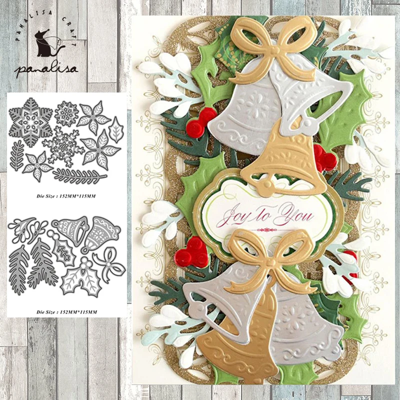 

Panalisacraft Christmas Snowflakes Bell Metal Cutting Dies And Stamps cut die scrapbook Album Paper Card Craft Embossing