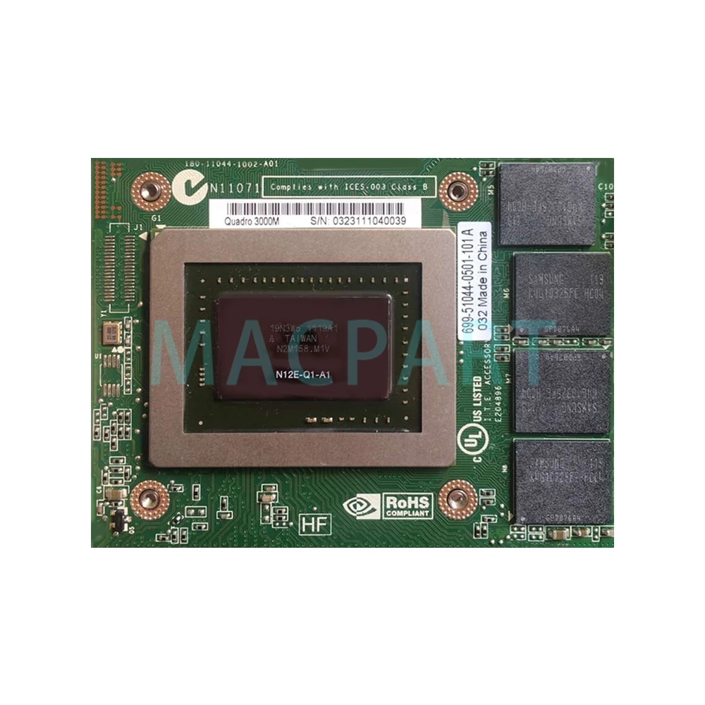Квадро 3000 м Q3000M Q3000 DDR5 2 Гб Видео Графика карты с X кронштейн N12E Q1 A1 для Dell M6600 M6700 M6800