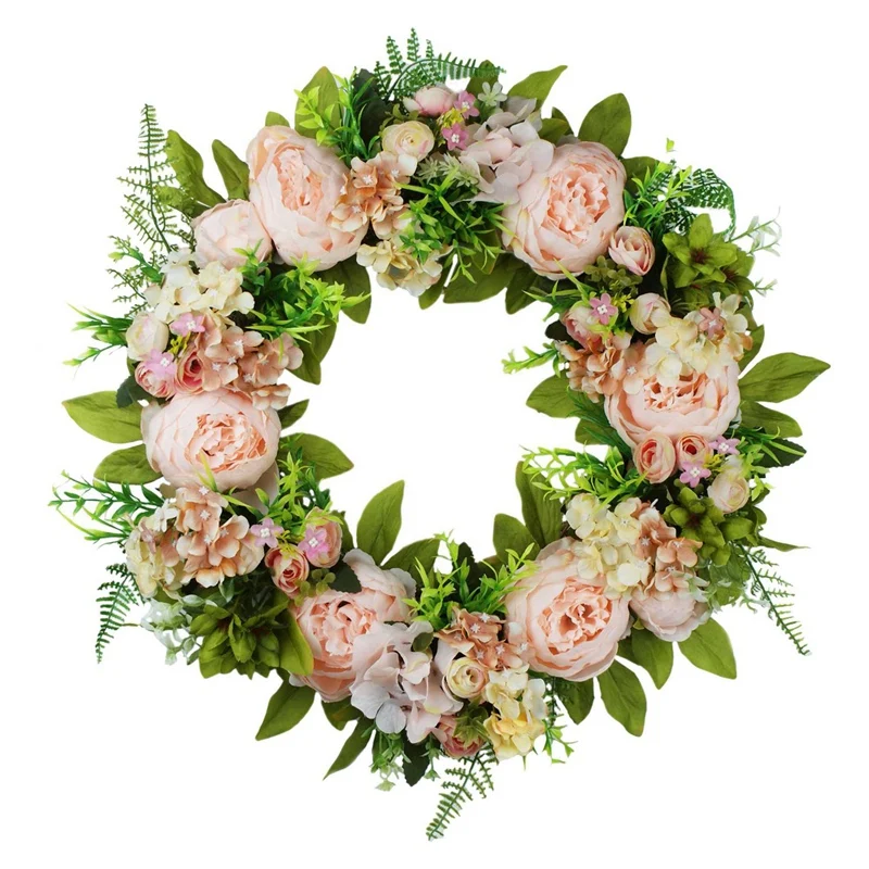 

Peony Hydrangea Wreath Door Wreath - Handcrafted Wreath for Front Door Wall Window Wedding Party Garden Home Decor