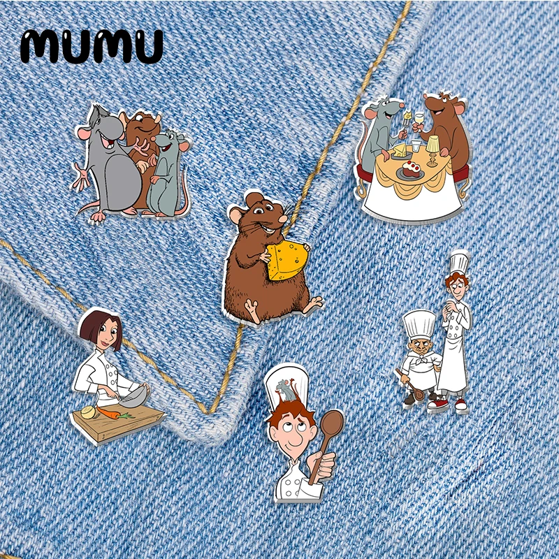 Новинка 2021 булавка для лацкана с Рататуй Акриловые броши фотографий ручная