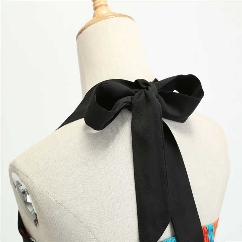 Женское платье винтажный принт Холтер Хэллоуин вечеринка Свинг костюмы на для