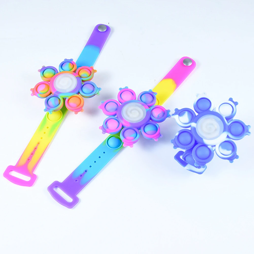 

Fidget Toys for Children Push Its Bubble Dimple Bracelets Decompression Toys for Adults Anti Stress Reliever Popets Sensory Toys