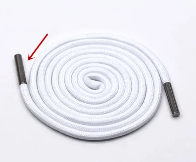 white 140CM 1Pc Solid Color Polyester Cord 140CM Copper Bead Caps Decorative Cap Rope For Sweater Sports Pants Waist Rope Belt - Цвет: white 140CM