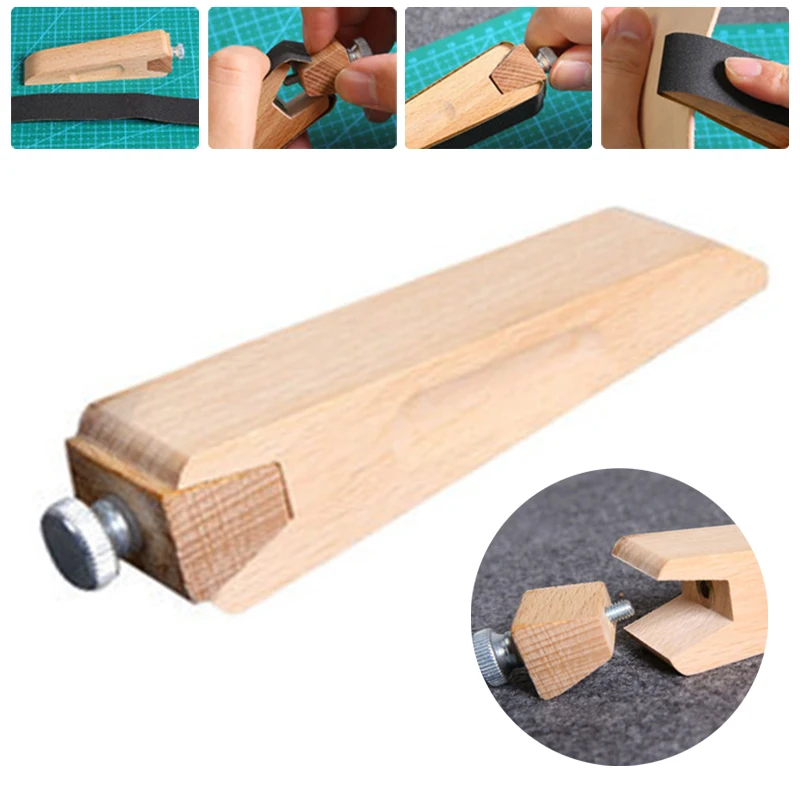 

1* Crafts New Wooden Sandpaper Sandings Block Leather Edge Grinding Treatment