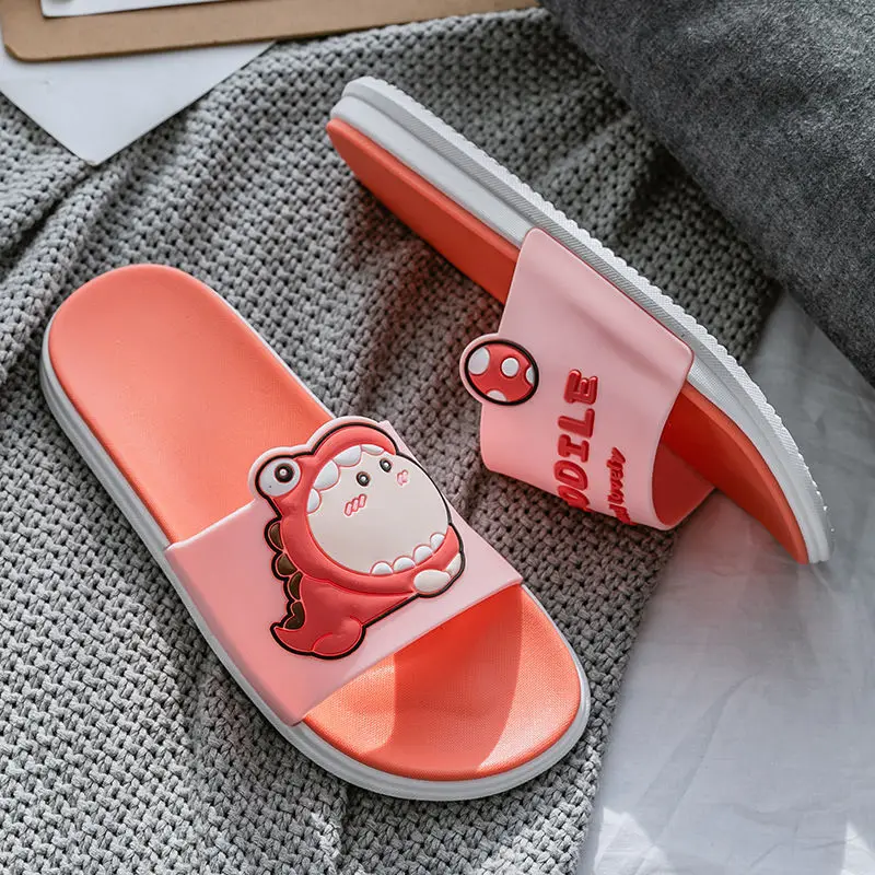 

Summer Slides Cartoon Women Men Slippers Cute for bath Non-slip Home Slip on Beach Sandals durable Shoes Flip Flops Zapatillas