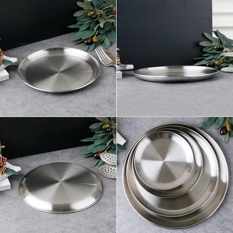Уличная тарелка для фруктов из нержавеющей стали диаметром 14-26 см круглые