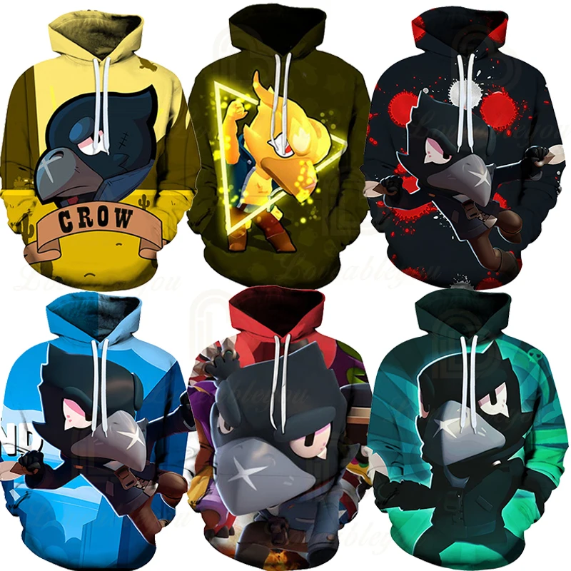 

Children Cute Crow Shoot Games Game 3D Print Hoodies Men Clothing Harajuku Sweatshirt Kids Star, Leon Child Tops Boys Girls